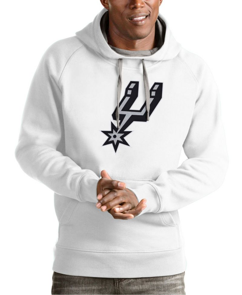 Men's White San Antonio Spurs Team Logo Victory Pullover Hoodie