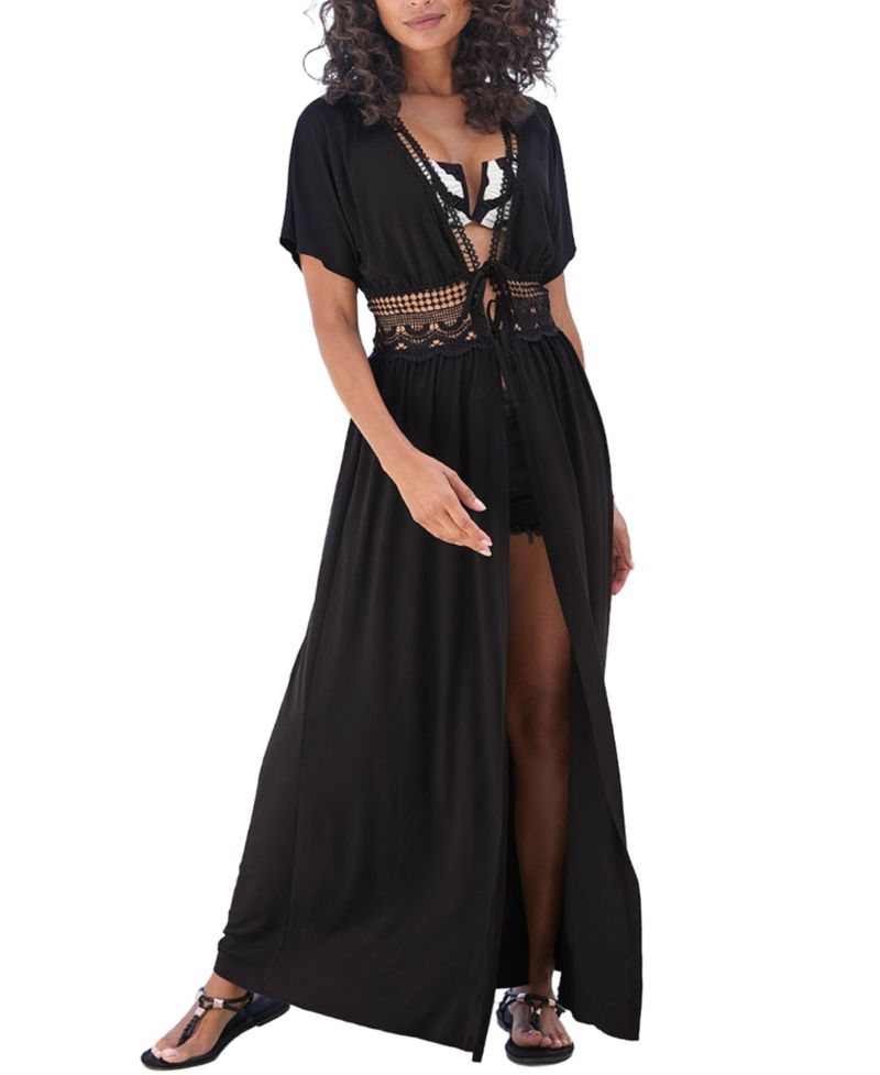 Women's Crochet Trim Lace Everyday Comfort Swim Cover-Up