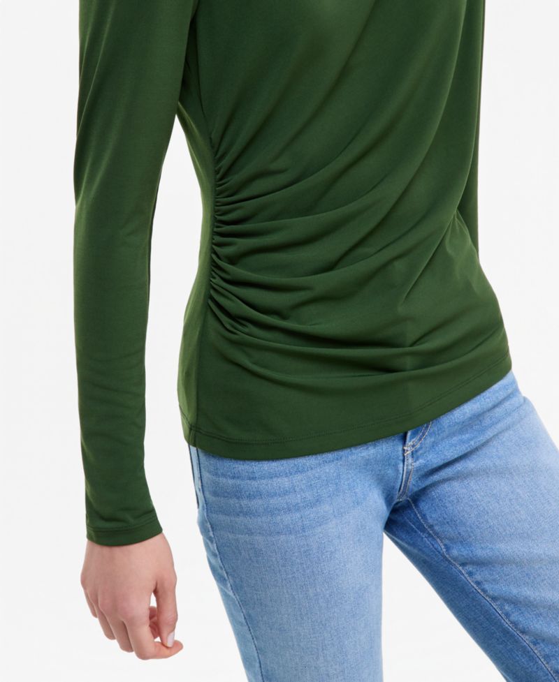 Women's Asymmetrical-Neck Long-Sleeve Top