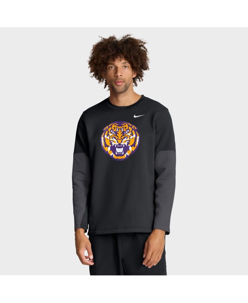 Men's Black LSU Tigers 2025 Sideline Coach Performance Long Sleeve T-Shirt