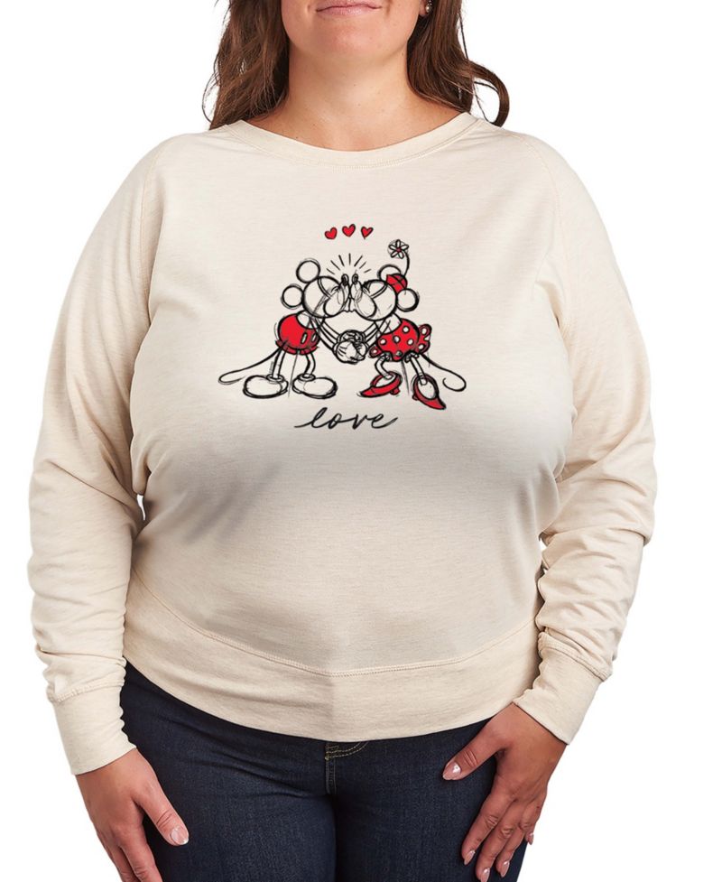 Women's Mickey Minnie Love Sketch French Terry Long-Sleeve T-Shirt
