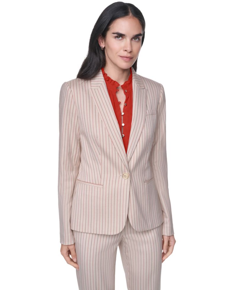 Women's Pinstripe One-Button Blazer