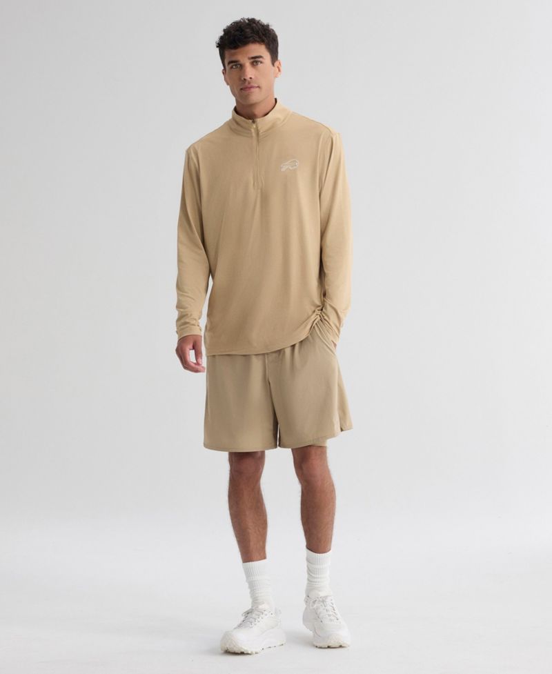 Men's Tan Buffalo Bills Clutch Quarter-Zip Pullover Sweatshirt