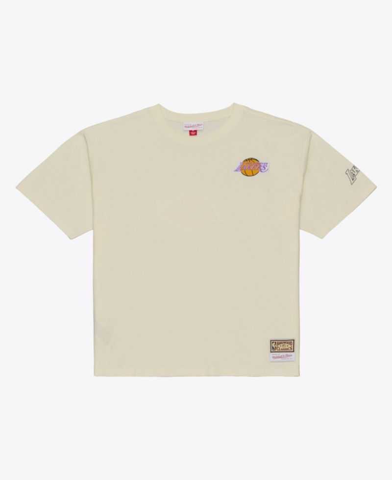 Men's Oatmeal Los Angeles Lakers Heritage Hues Oversized T-Shirt