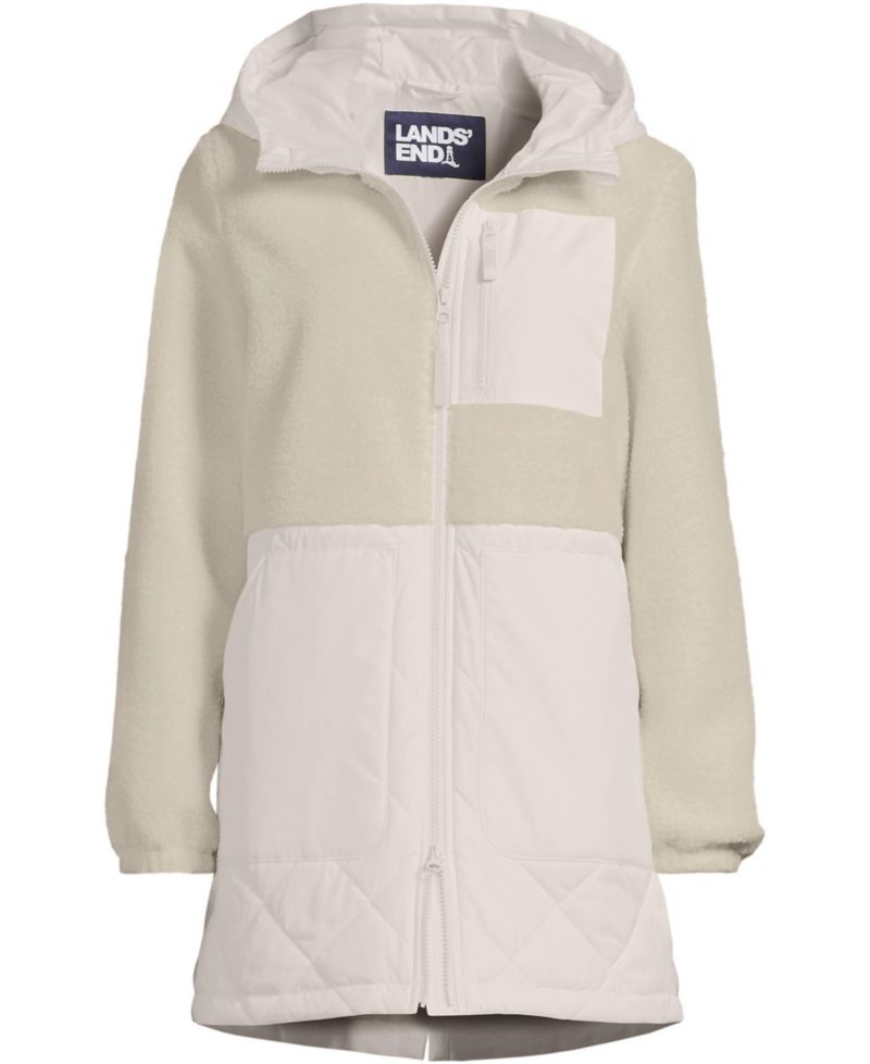 Women's High Pile Fleece Quilted Mixed Media Parka