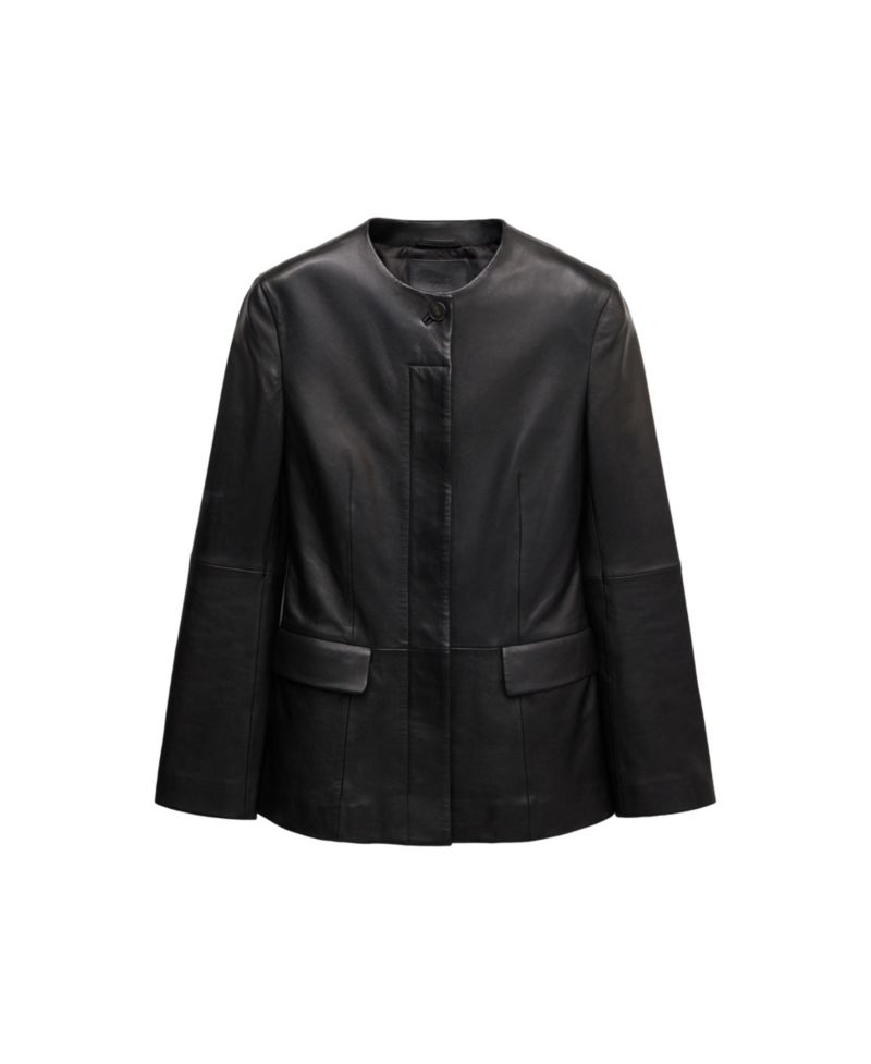 Women's Selection Crew-Neck Leather Blazer