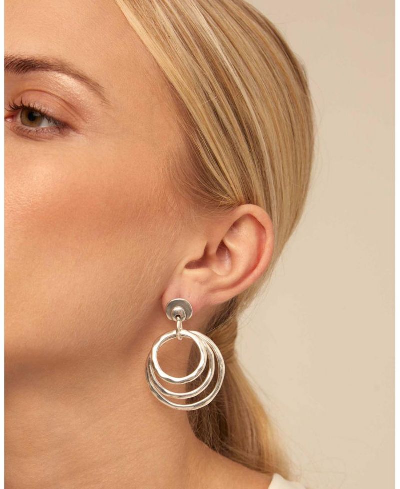 Sterling Silver Metal Hoop Earrings