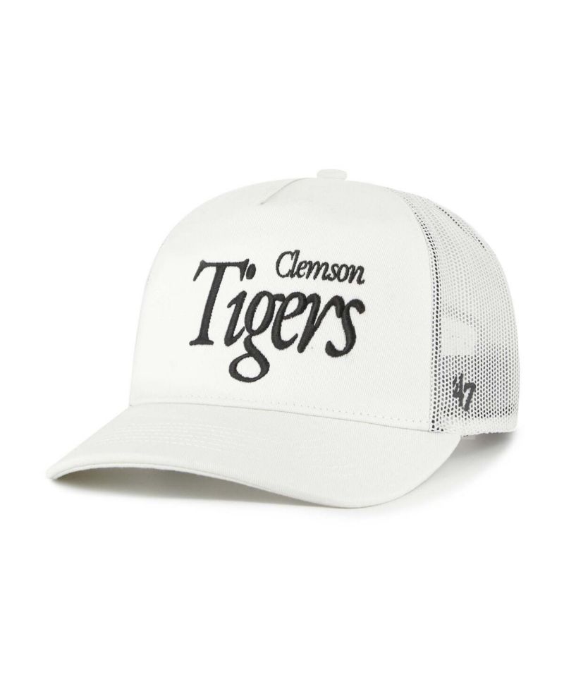 Men's and Women's Cream Clemson Tigers Foundation Script Adjustable Trucker Hat