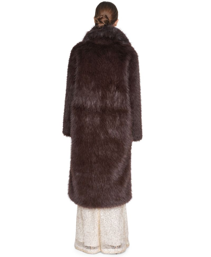Women's Collared Faux Fur Coat