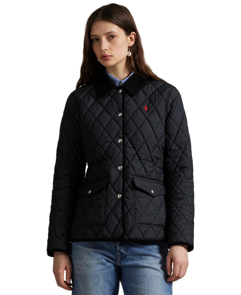 Women's Corduroy-Trim Quilted Barn Jacket