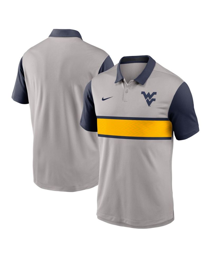 Men's Gray/Navy West Virginia Mountaineers Vapor Performance Polo Shirt