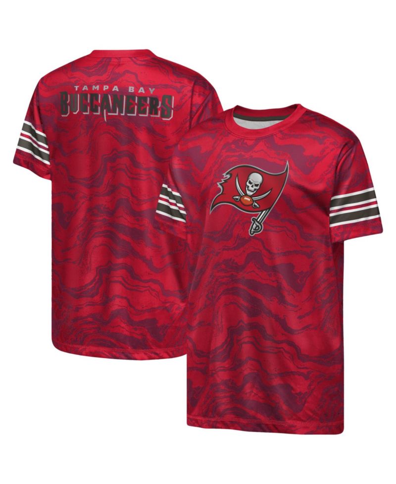 Boys' and Girls' Tampa Bay Buccaneers Slant Route Crewneck Regular-Fit T-Shirt