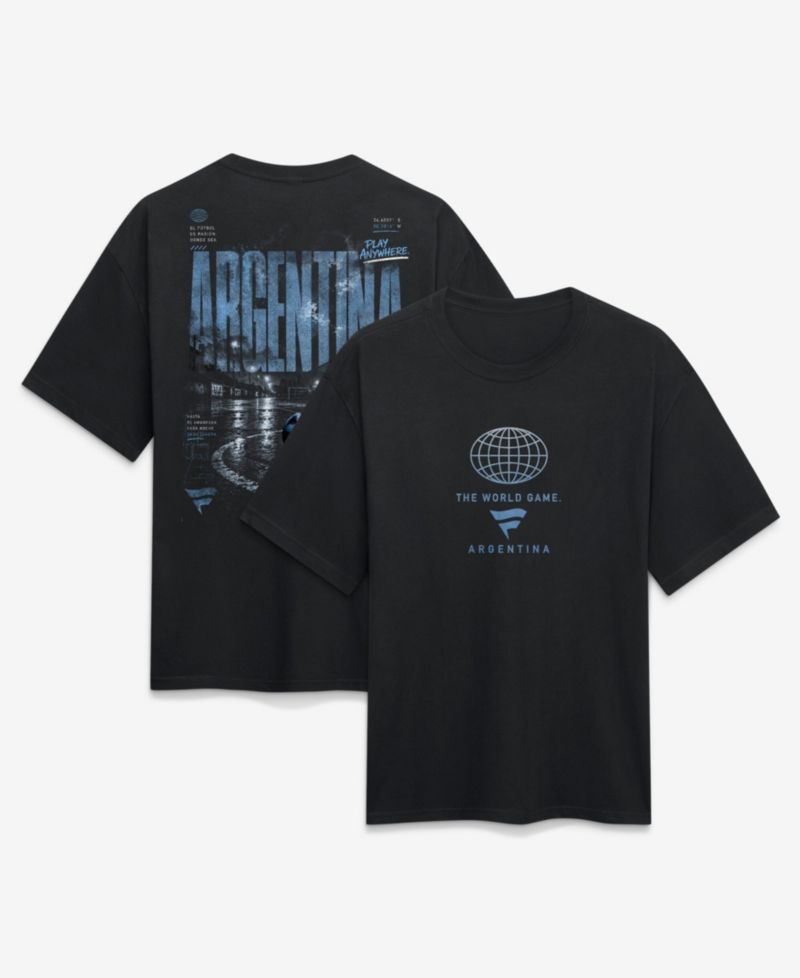 Men's Black Argentina Streets Of The World Heavyweight T-Shirt