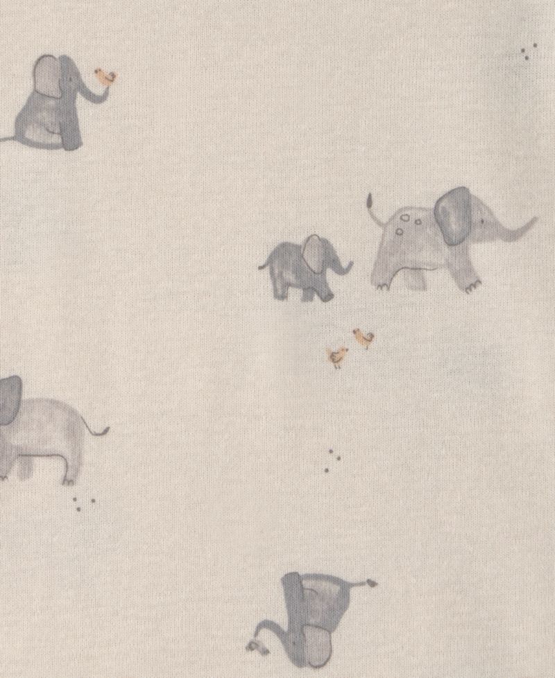 Baby Girls' and Baby Boys' Elephant Print Short-Sleeve Bodysuits, 5-Pack