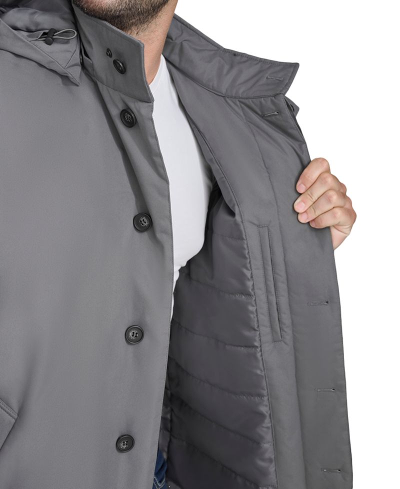 Men's Rain Coat with Removable Hood