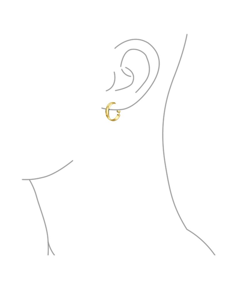 Classic Basic Simple Lightweight Clip On Hoop Earrings Non Pierced Ears Gold Plated Sterling Silver .75 Diameter