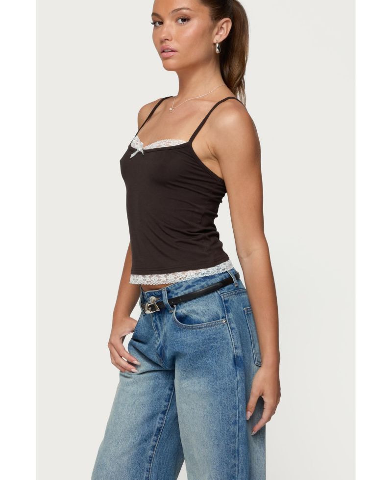 Women's Adriel Contrast Lacey Tank Top