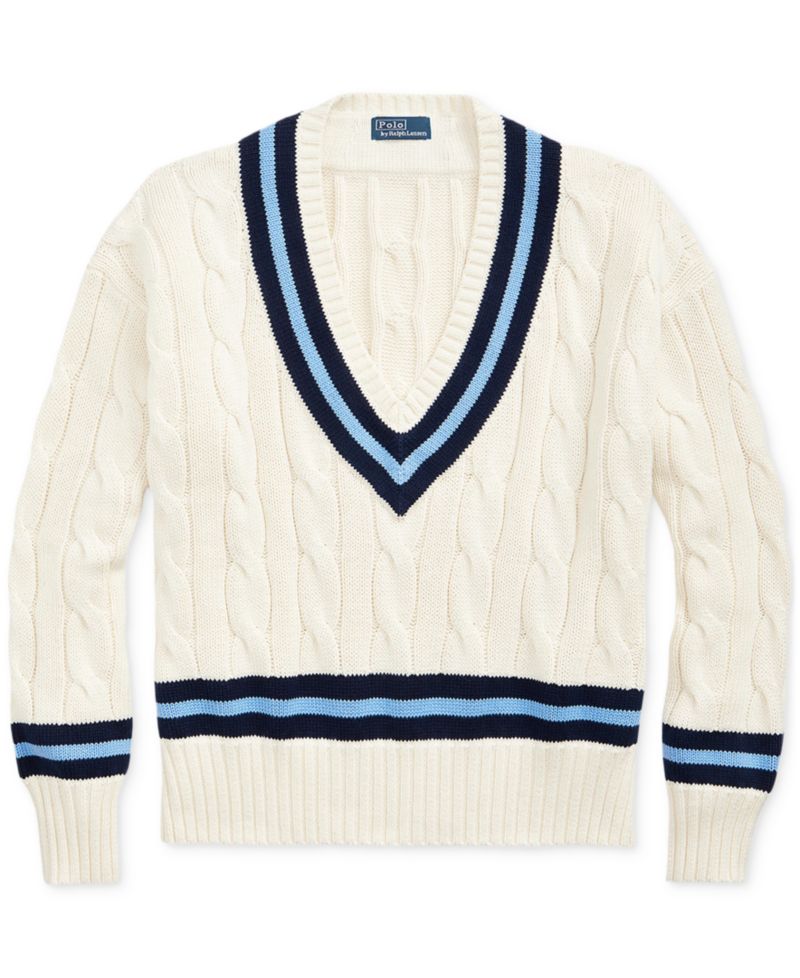 Women's Cable-Knit Cotton Cricket Sweater