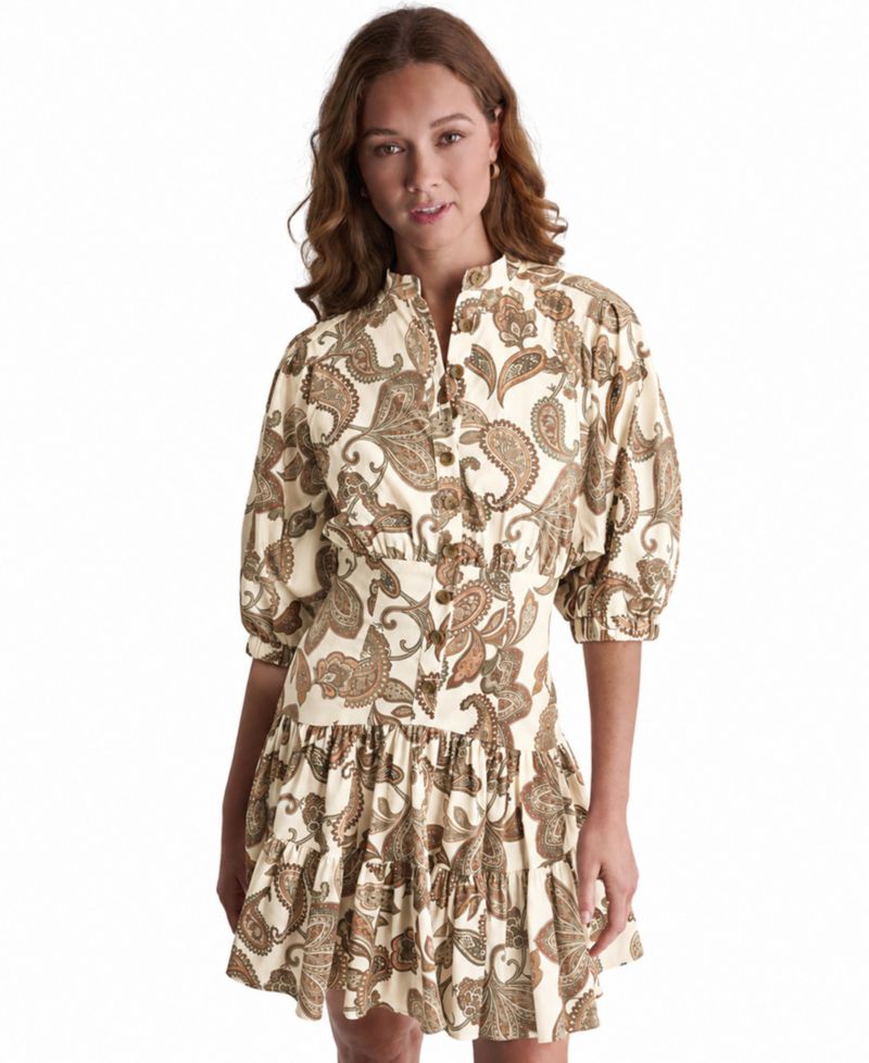 Women's Collared Short-Sleeve Fit & Flare Dress