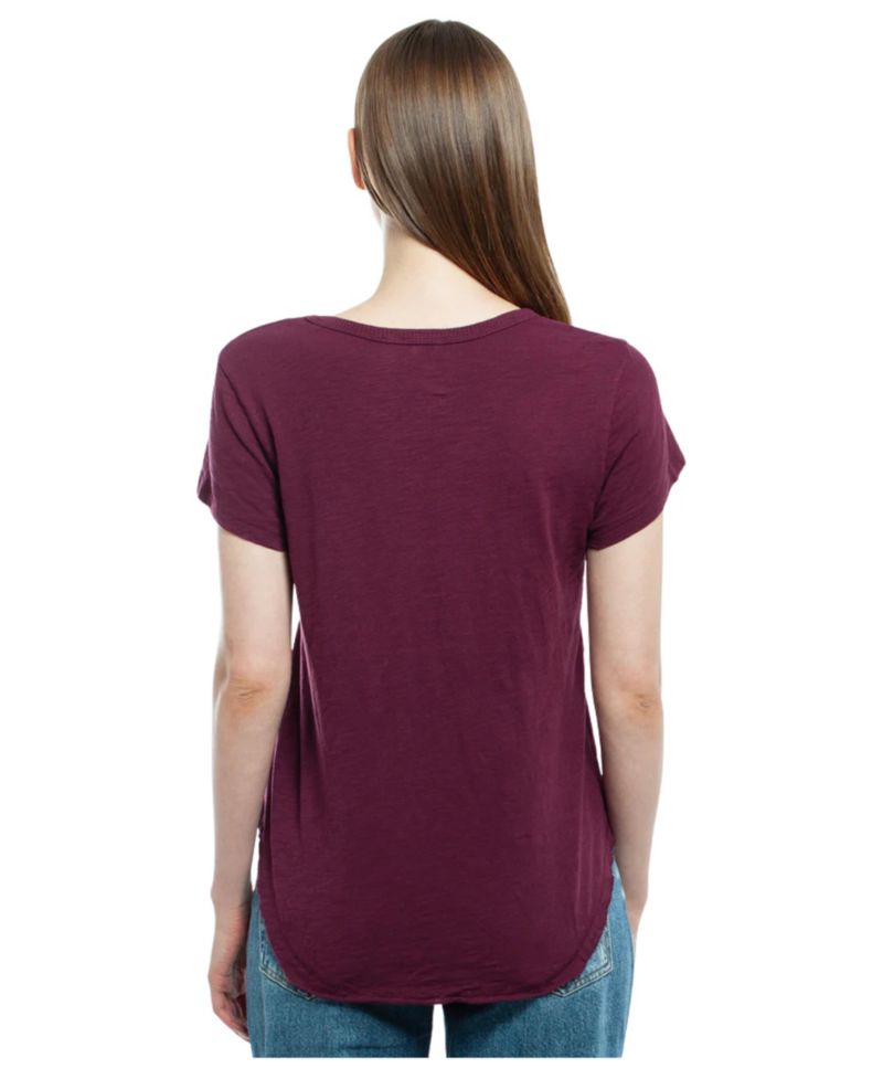 Women's Clothing Short Sleeve Shrunken V-Neck Shirttail Tee