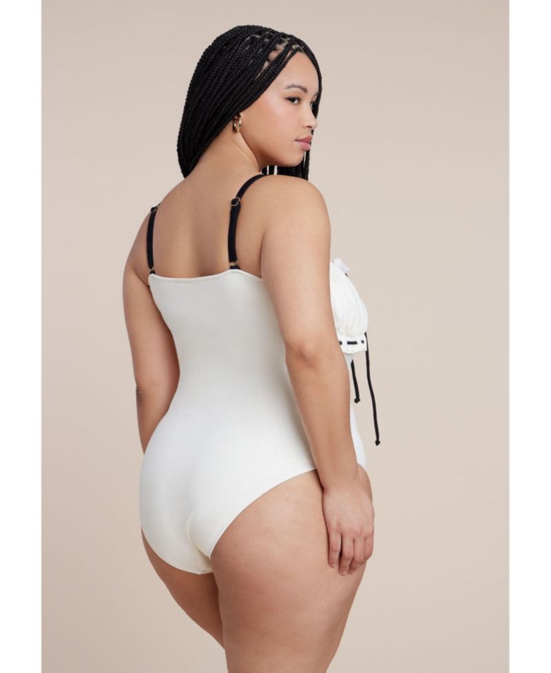 Plus Size Ruched Bandeau One Piece
