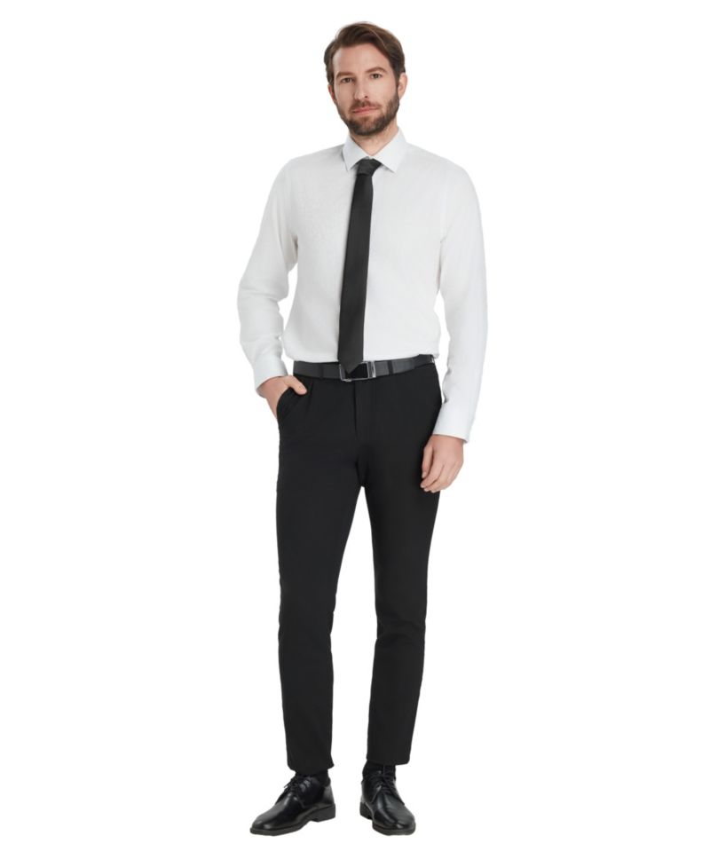 Men's Slim-Fit Leopard Print Dress Shirt