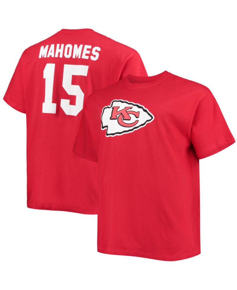 Men's Big and Tall Patrick Mahomes Red Kansas City Chiefs Player Name & Number T-shirt