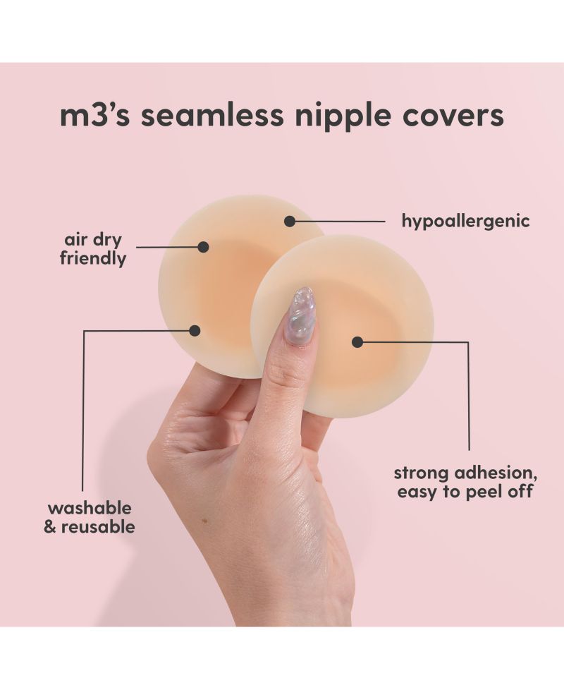 Naturals Women's M3 Silicone Multi-Use Nipple Covers Invisible Boob Pasties | Adhesive Breast Petals | Nipple Stickers for Full Coverage | 1 pack