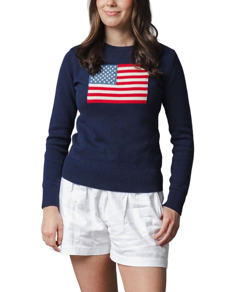 Women's Hope and Henry Organic Crew Neck Flag Sweater