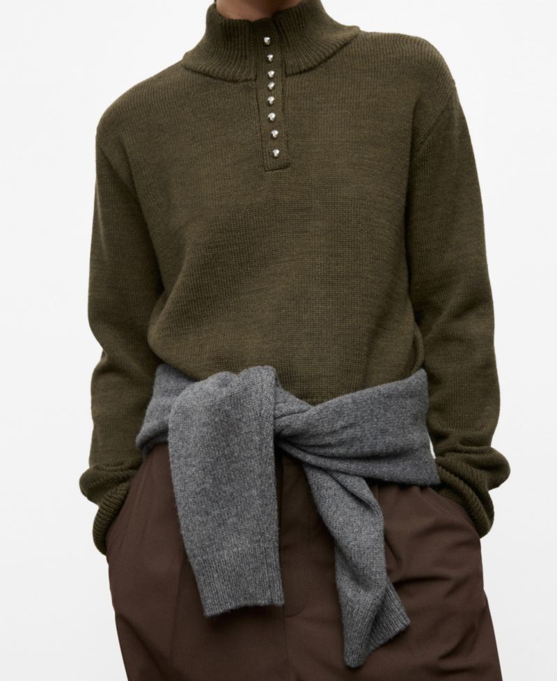 Women's Perkins-Neck Button Sweater