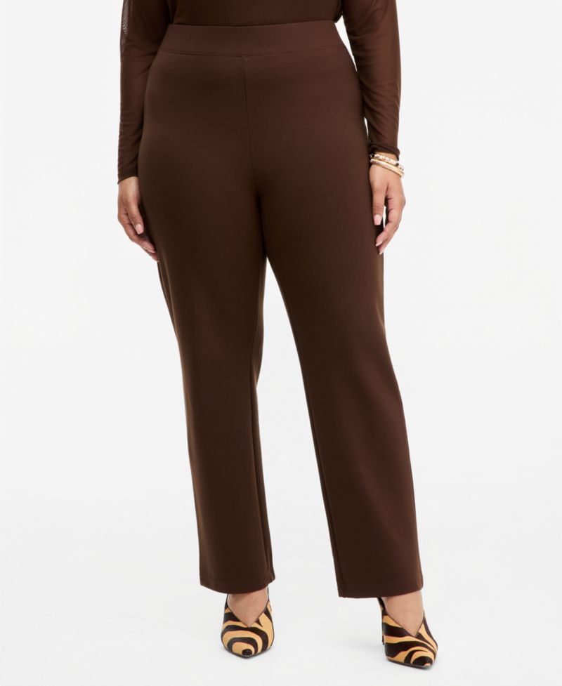 Plus Size High-Rise Slim-Fit Ankle Pants