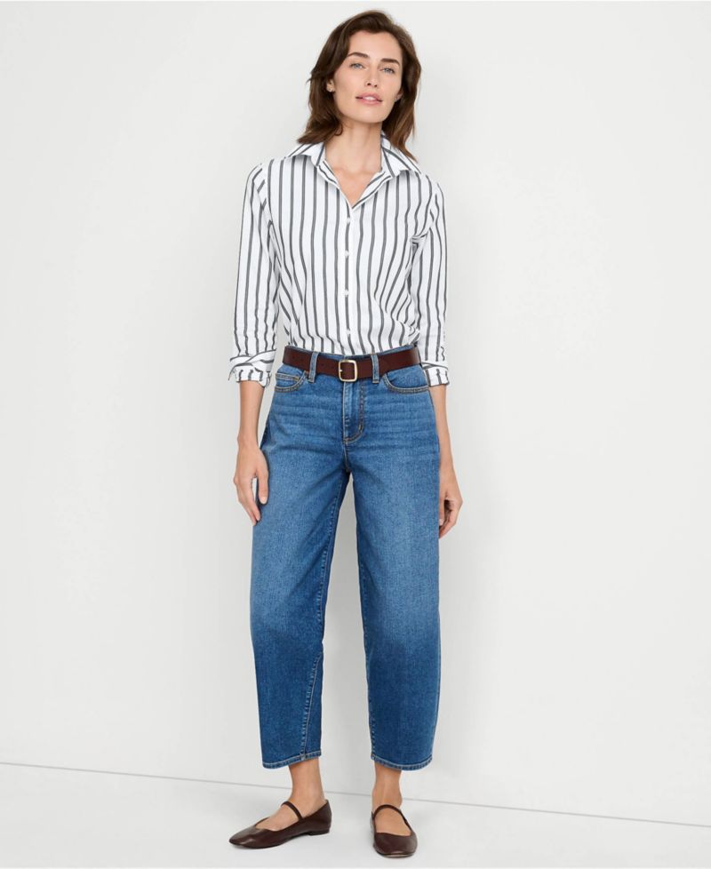 Petite Recover High Rise Barrel Leg Ankle Jeans