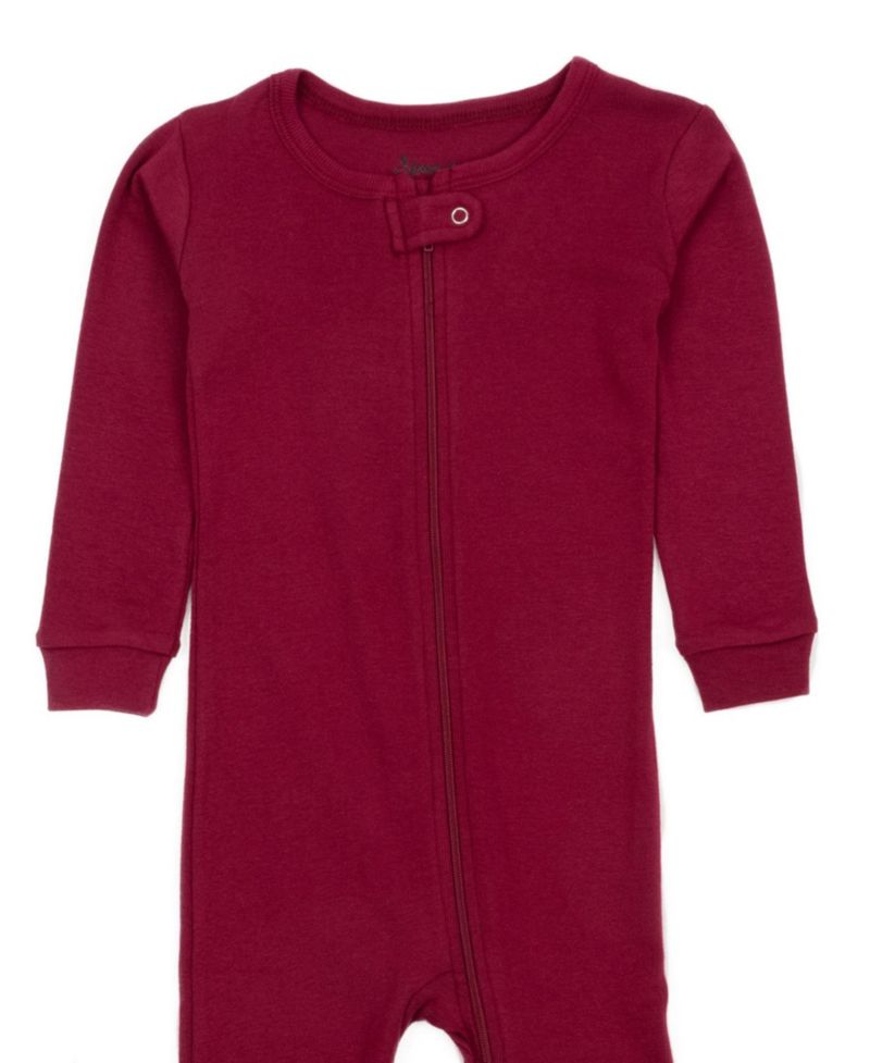 Toddler Matching Family One Piece Footed Cotton Long Sleeve Solid Color Pajamas 2T-5T