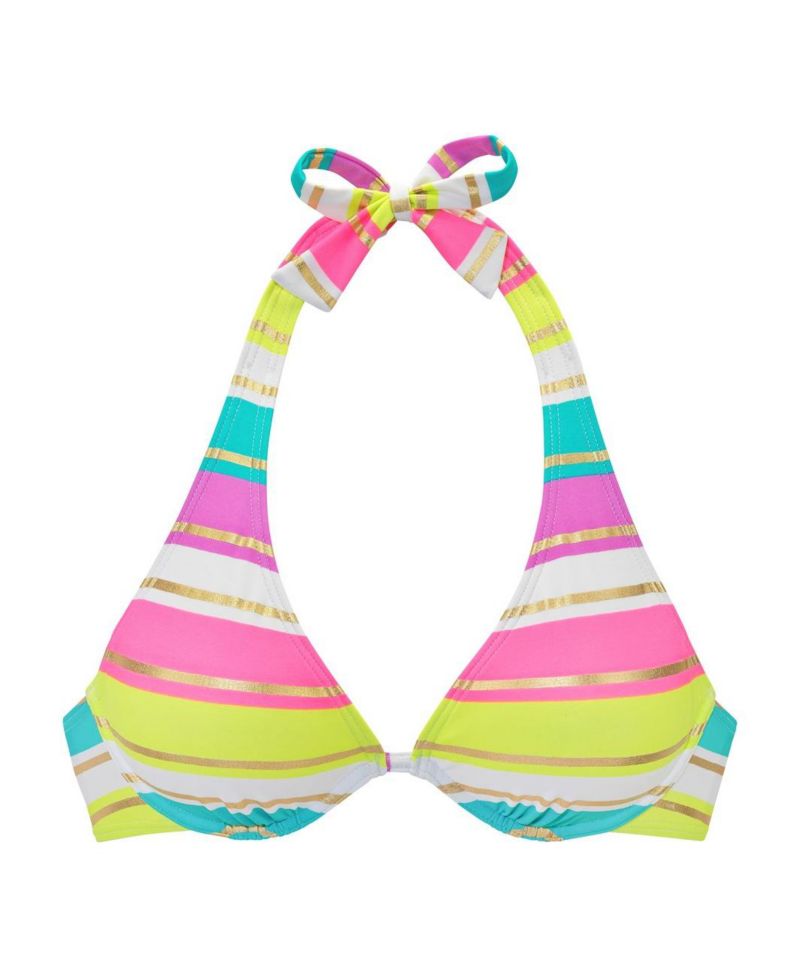 Women's Striped Everyday Comfort Underwire Bikini Top