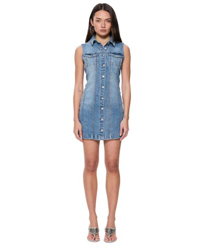 Women's Sleeveless Button-Up Dress