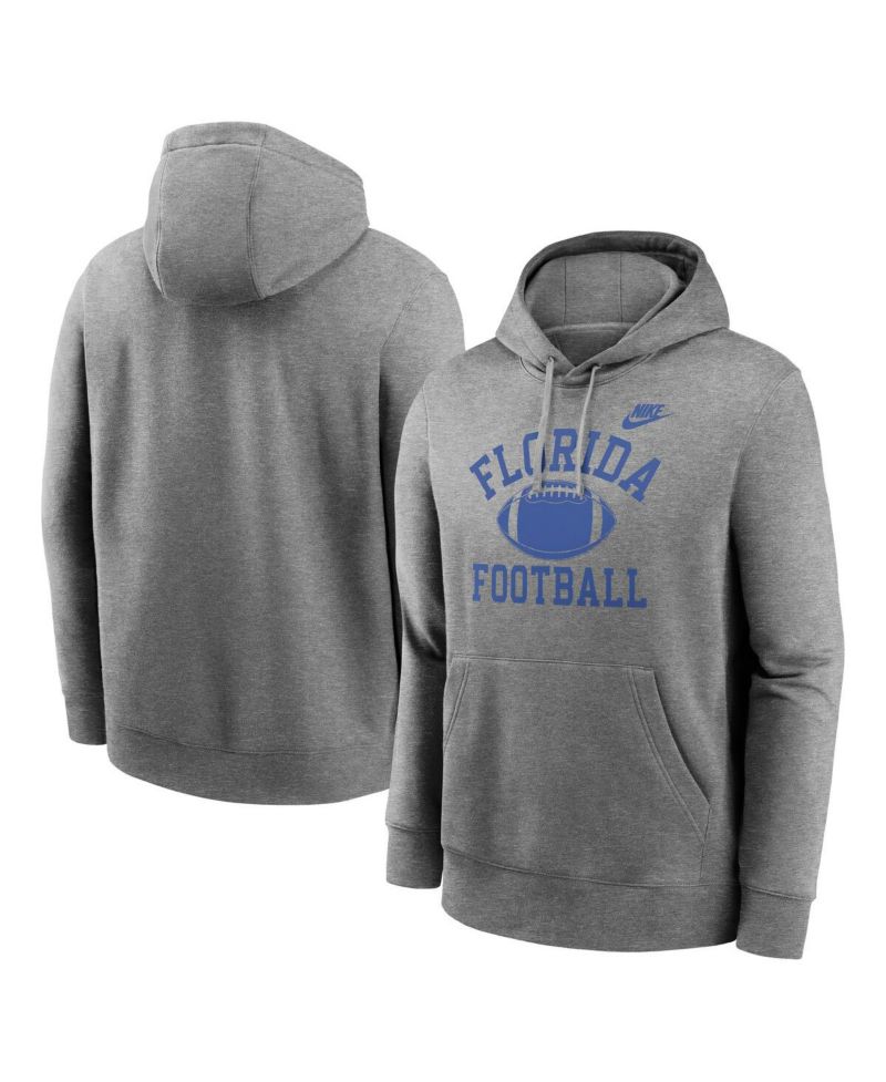 Men's Heather Gray Florida Gators Legacy Football Icon Club Fleece Pullover Hoodie