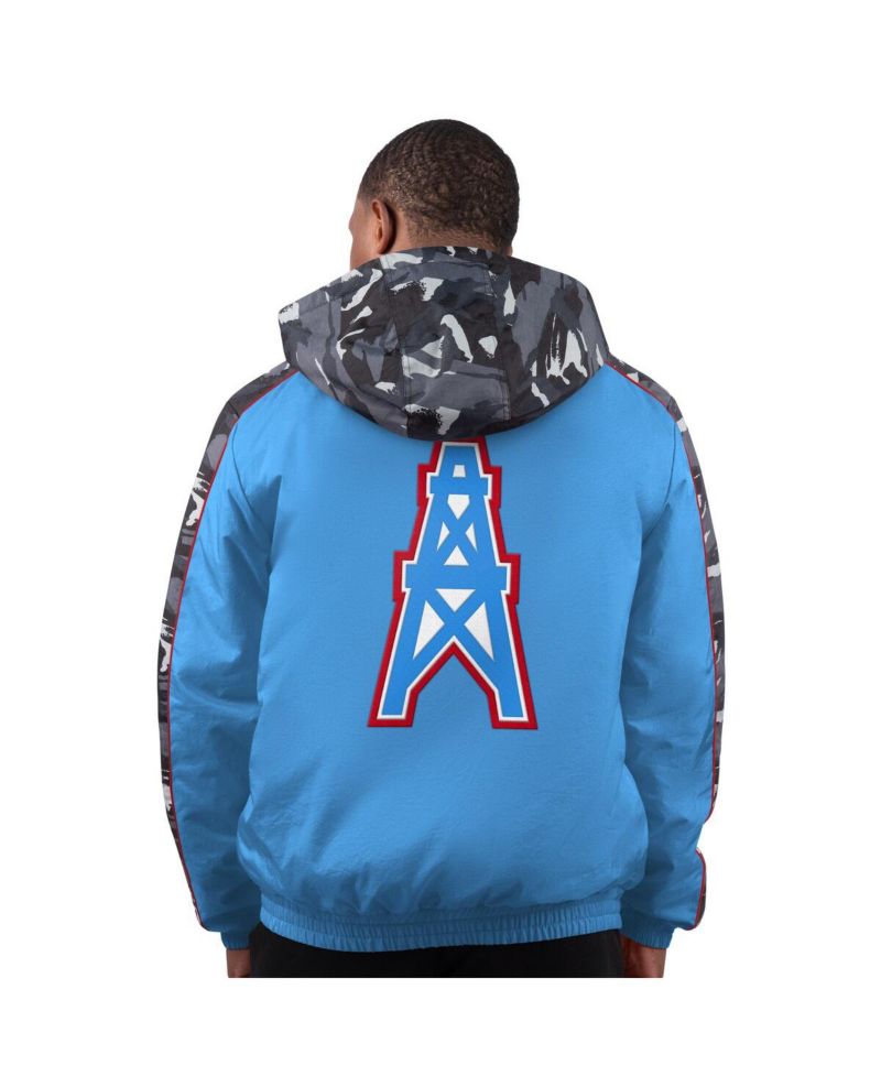 Men's Light Blue Houston Oilers Thursday Night Gridiron Full-Zip Hoodie Jacket