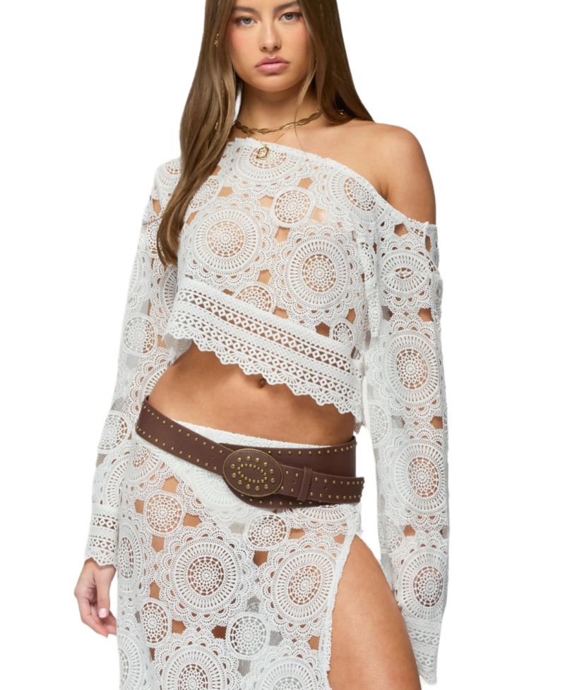 Women's Milana Sheer Lace Off Shoulder Top