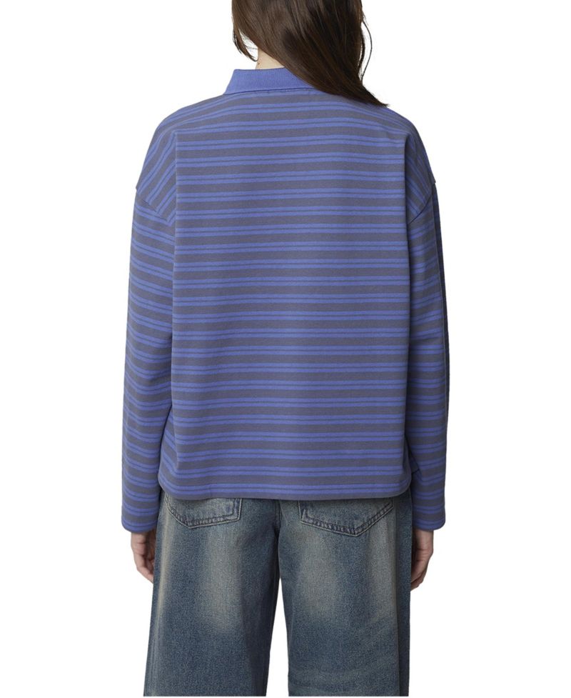 Women's Long Sleeve Striped Polo