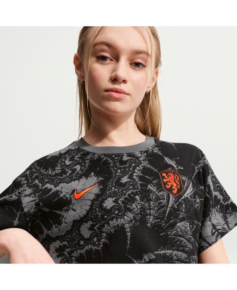 Big Boys and Girls Gray Netherlands National Team Allover Print T-Shirt