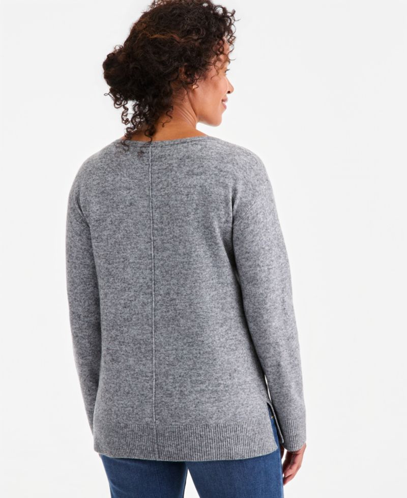 Plus Luxsoft Seamfront Boatneck Tunic Sweater