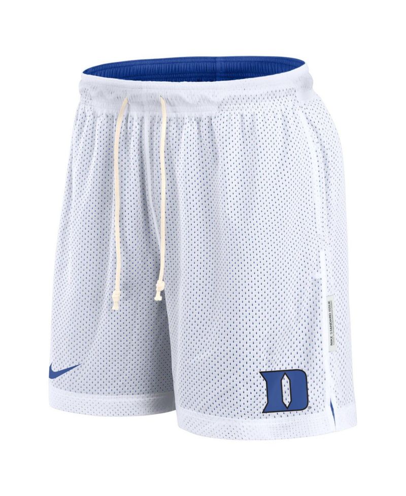 Men's White/Royal Duke Blue Devils Primetime Reversible Performance Shorts