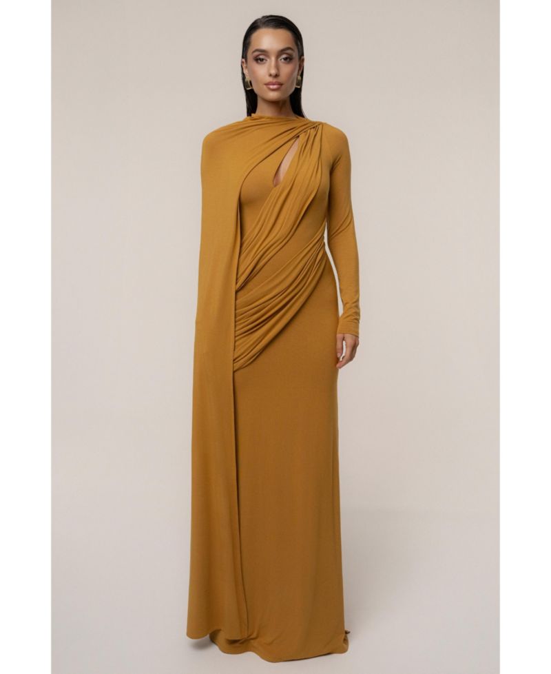 Women's Draped Elegance Cape Dress