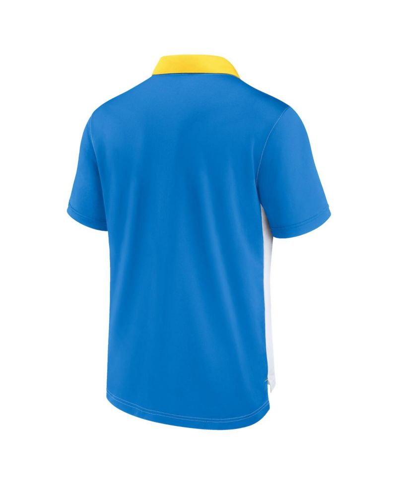 Men's White/Powder Blue Los Angeles Chargers Rewind Pique Polo Shirt