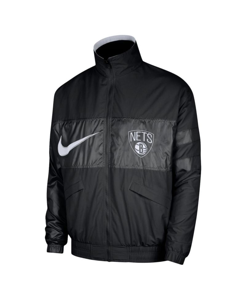 Men's Black Brooklyn Nets Courtside Versus Capsule Full-Zip Jacket