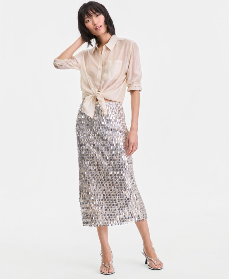 Women's Sequin Midi Skirt