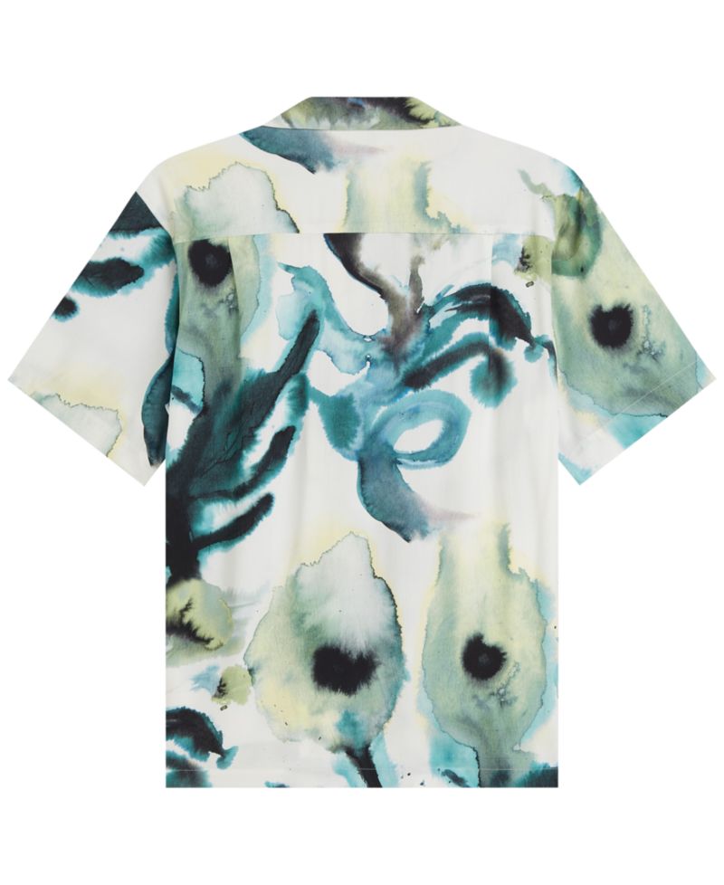Men's Printed Viscose Camp Collar Shirt