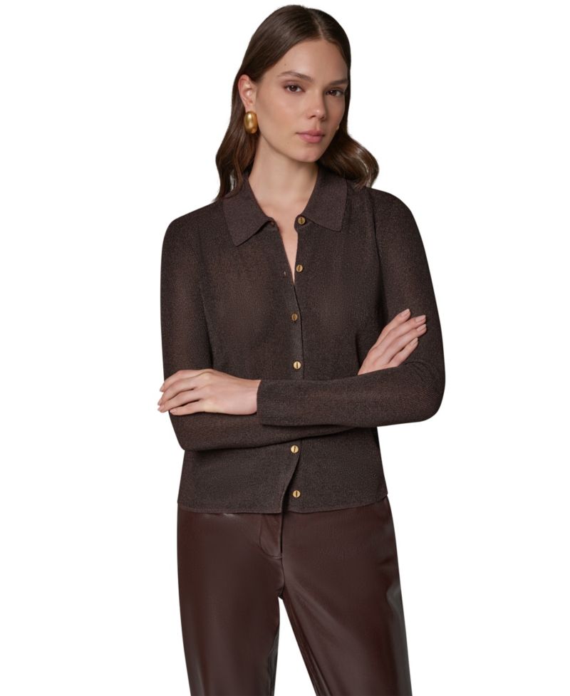Petite Long-Sleeve Fitted Polo Shirt