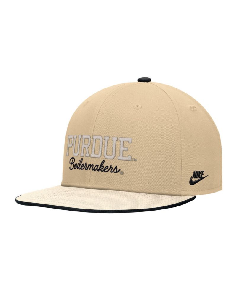 Men's Gold Purdue Boilermakers Vintage Script Pro Dri-FIT Snapback Hat