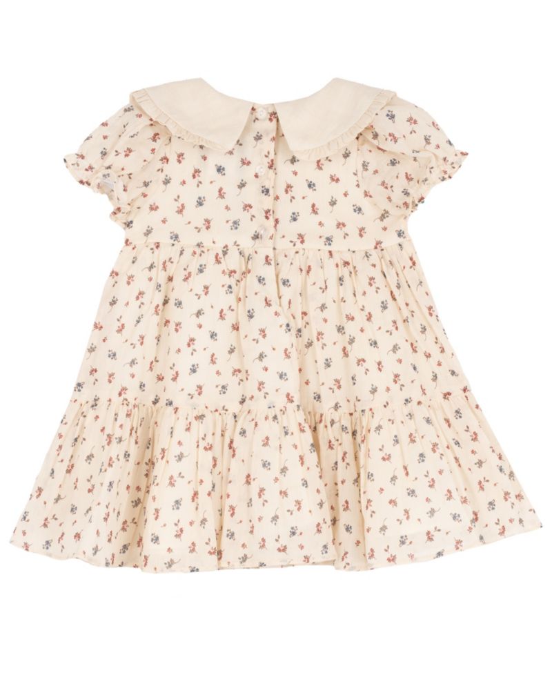 Baby Girls' Printed Ditsy Floral Cotton Voile Dress and Diaper Cover, 2-Piece Set